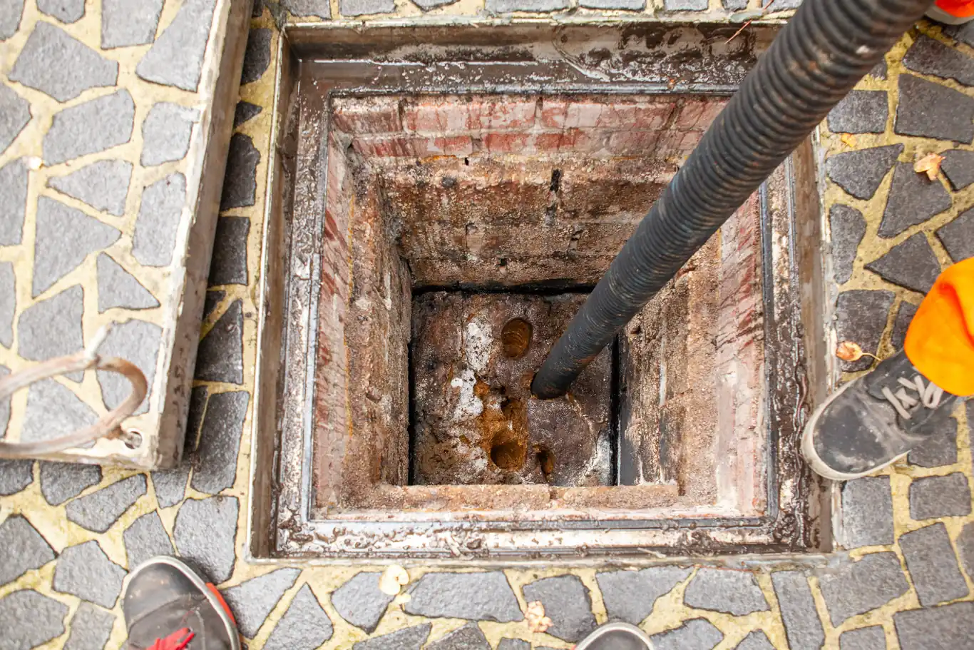 Sewage overflowing from an outdoor cleanout at a Drexel Heights, AZ property