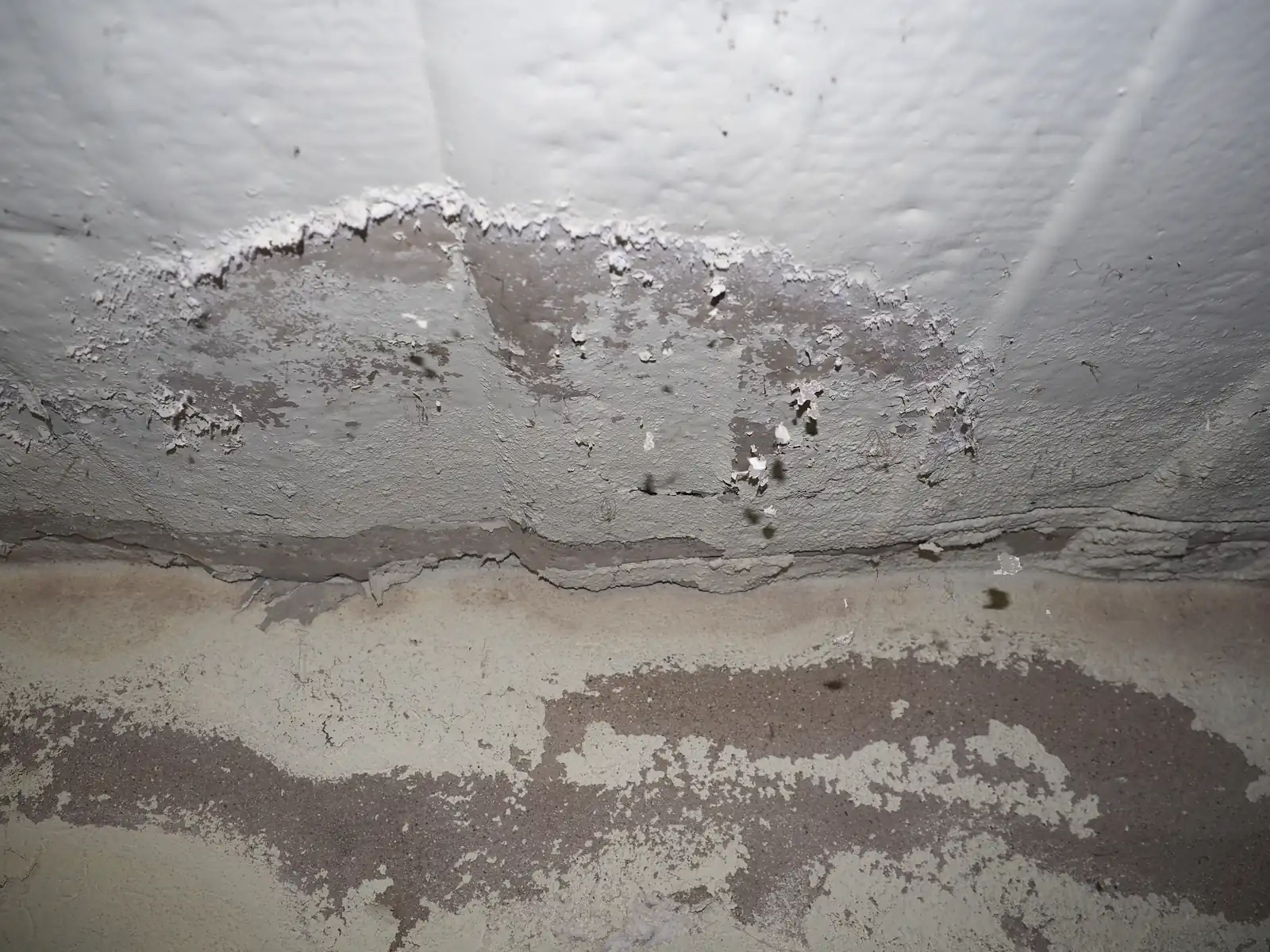 Damp patches on the wall and ceiling from an evaporative cooler leak in a Green Valley, AZ home